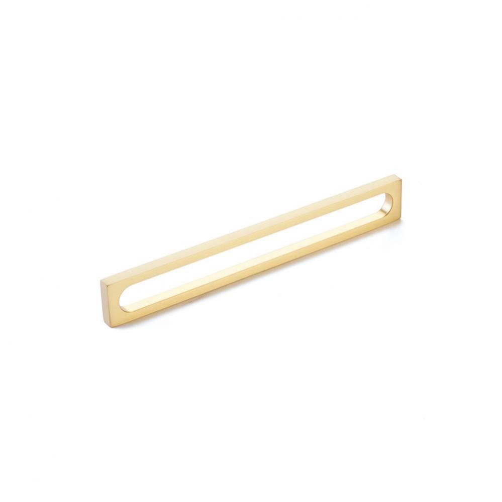 Pull, Modern Oval Slot, Satin Brass, 8'' cc