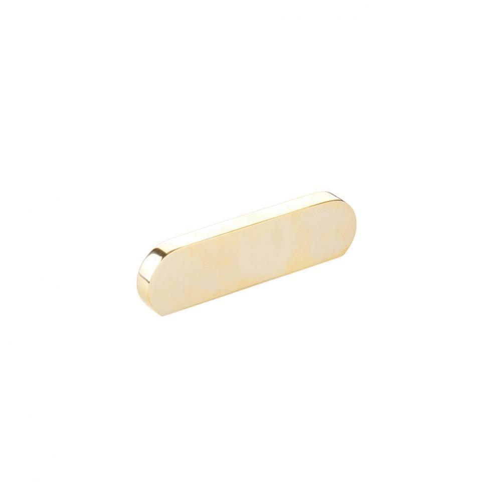 Pull, Modern Oval, Unlacquered Brass, 3'' cc