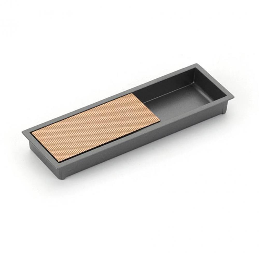 Modo, Rectangular Mixed Recessed Pull, Gun Metal/Polished Rose Gold, 6-1/4'' X 2'&a