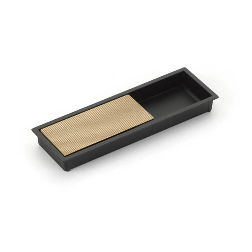 Modo, Rectangular Mixed Recessed Pull, Matte Black/Signature Satin Brass, 6-1/4'' X 2&ap