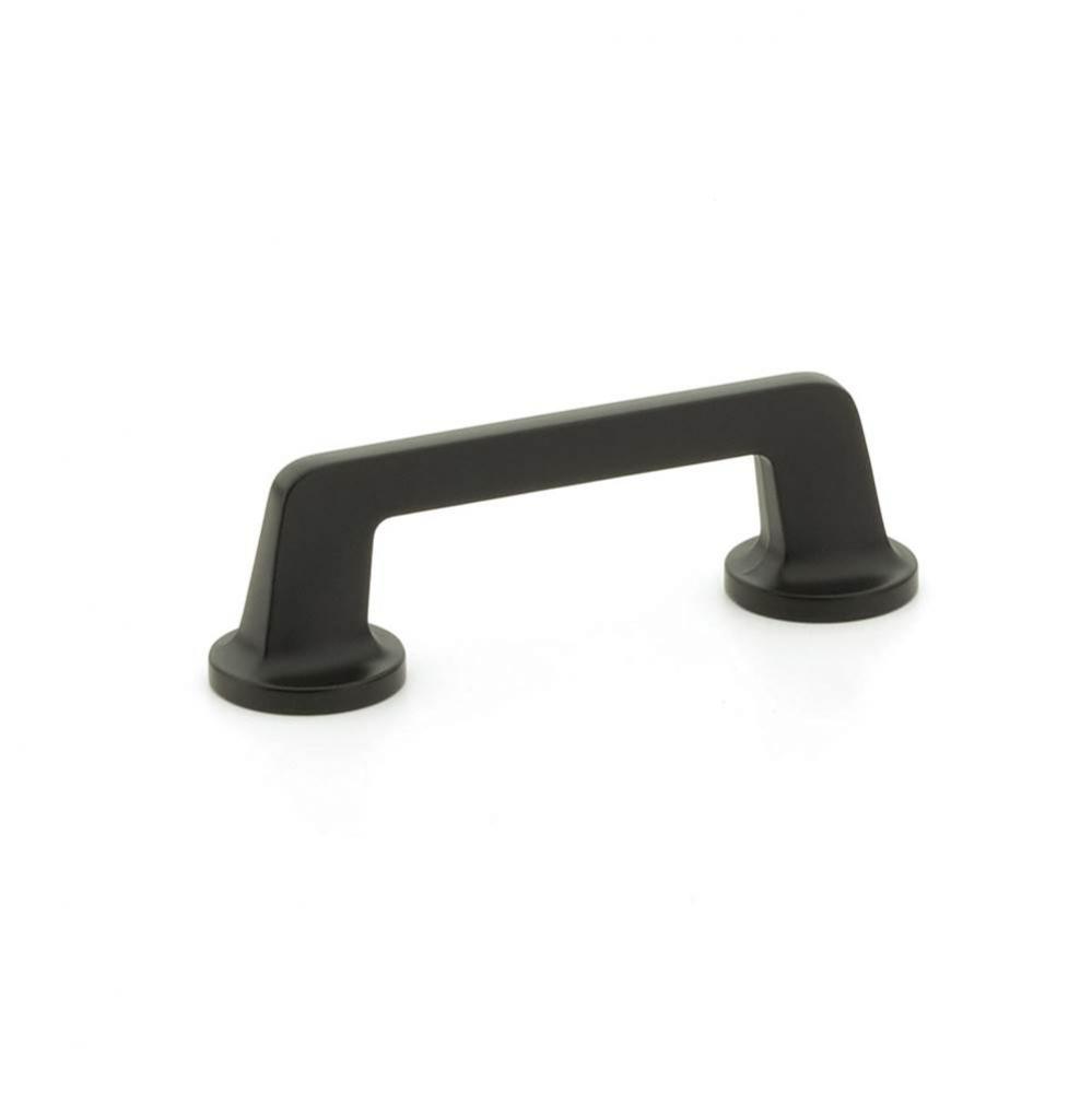 Pull, Round Bases, Matte Black, 3-1/2'' cc