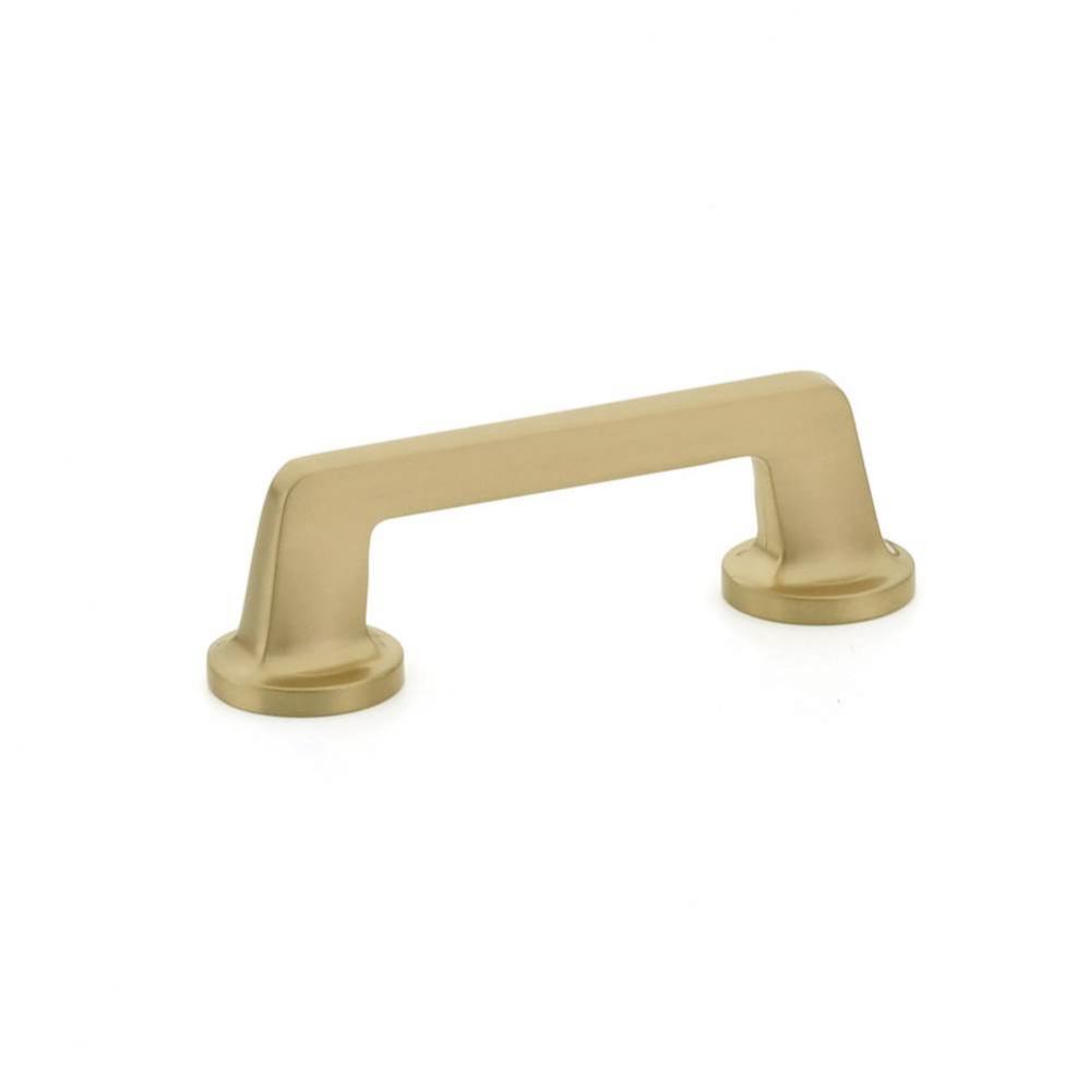 Pull, Round Bases, Signature Satin Brass, 3-1/2'' cc