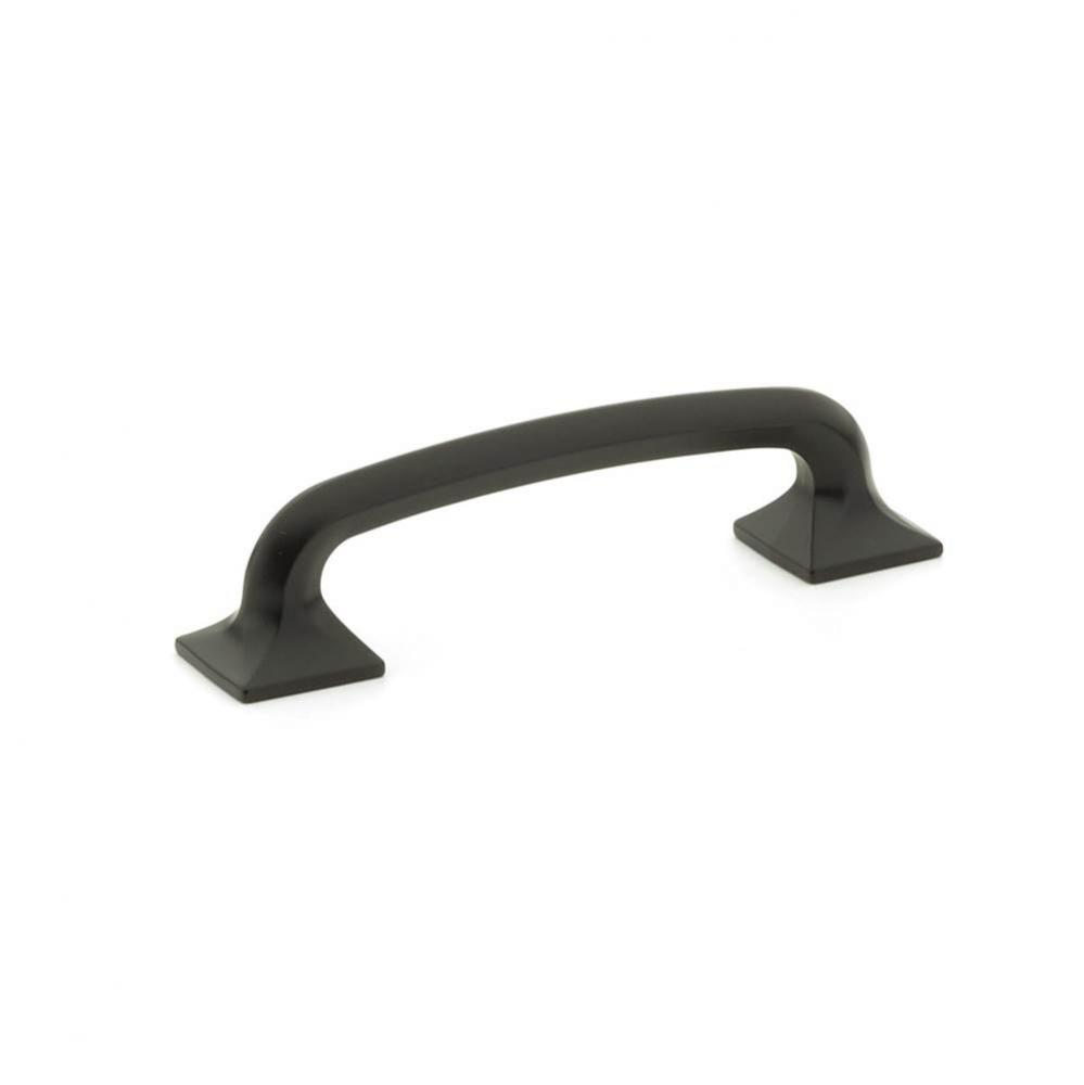 Pull, Square Bases, Matte Black, 4'' cc