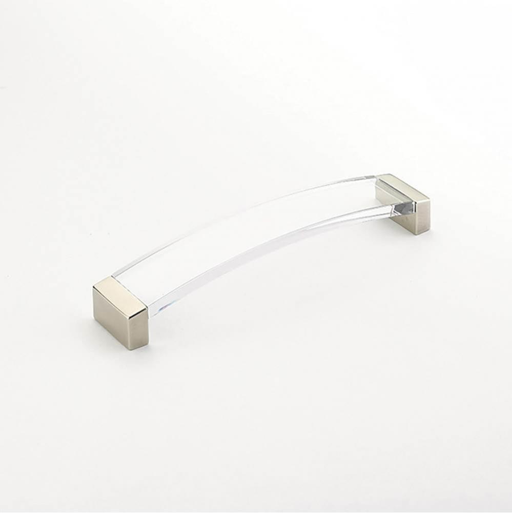 Positano, Arched Pull, Signature Satin Brass, Clear, 8-3/4'' Cc