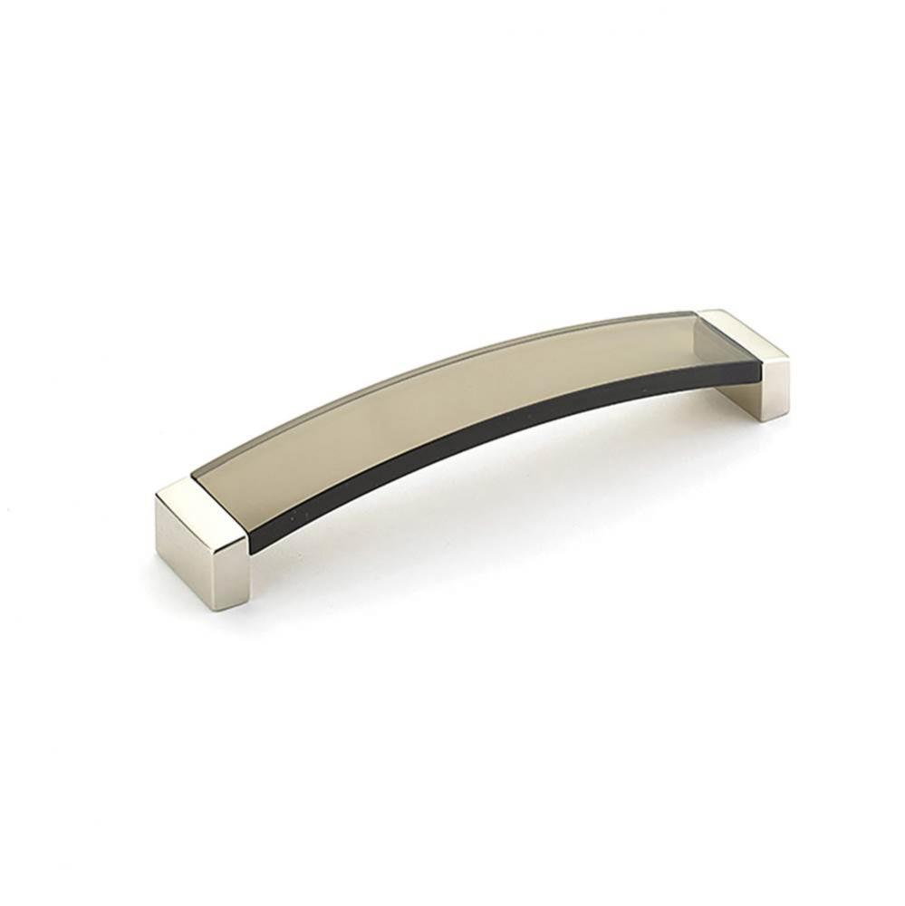 Positano, Arched Pull, Signature Satin Brass, Smoke, 8-3/4'' Cc