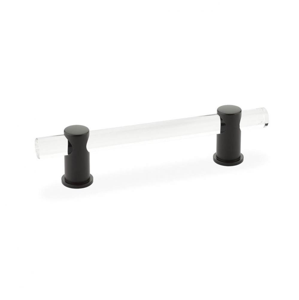 Pull, Adjustable clear acrylic, Oil Rubbed Bronze, 4'' cc