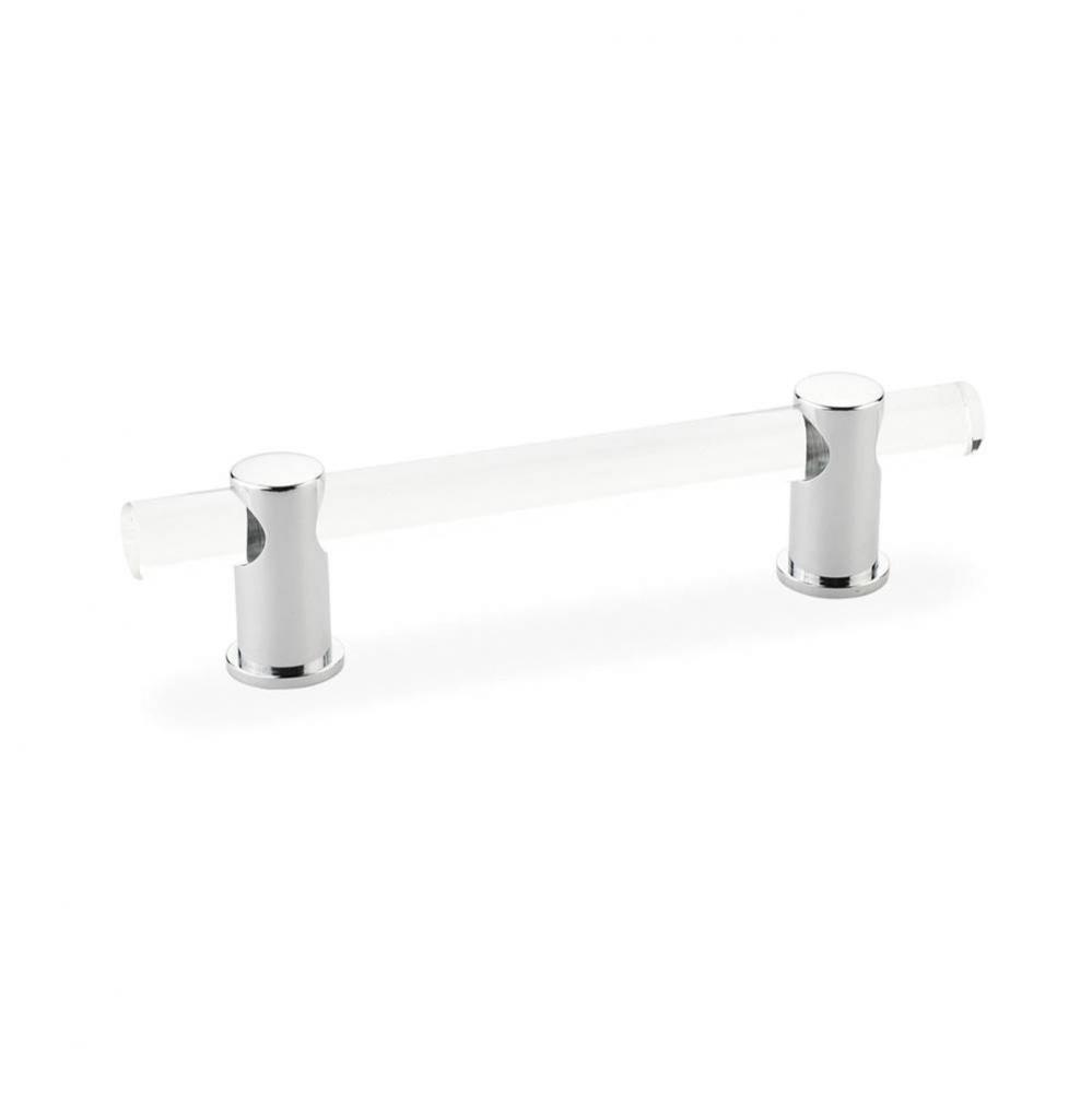 Pull, Adjustable clear acrylic, Polished Chrome, 4'' cc