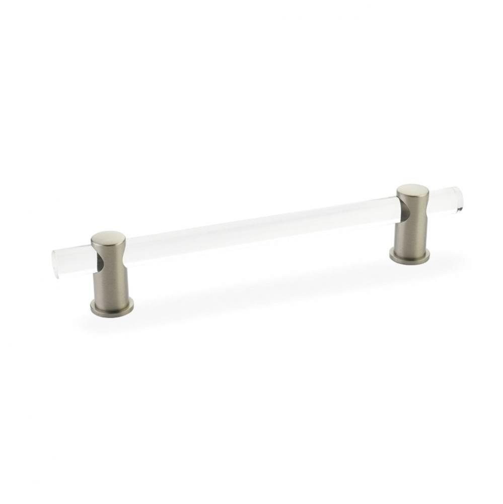 Pull, Adjustable clear Acrylic, Satin Nickel, 6'' cc