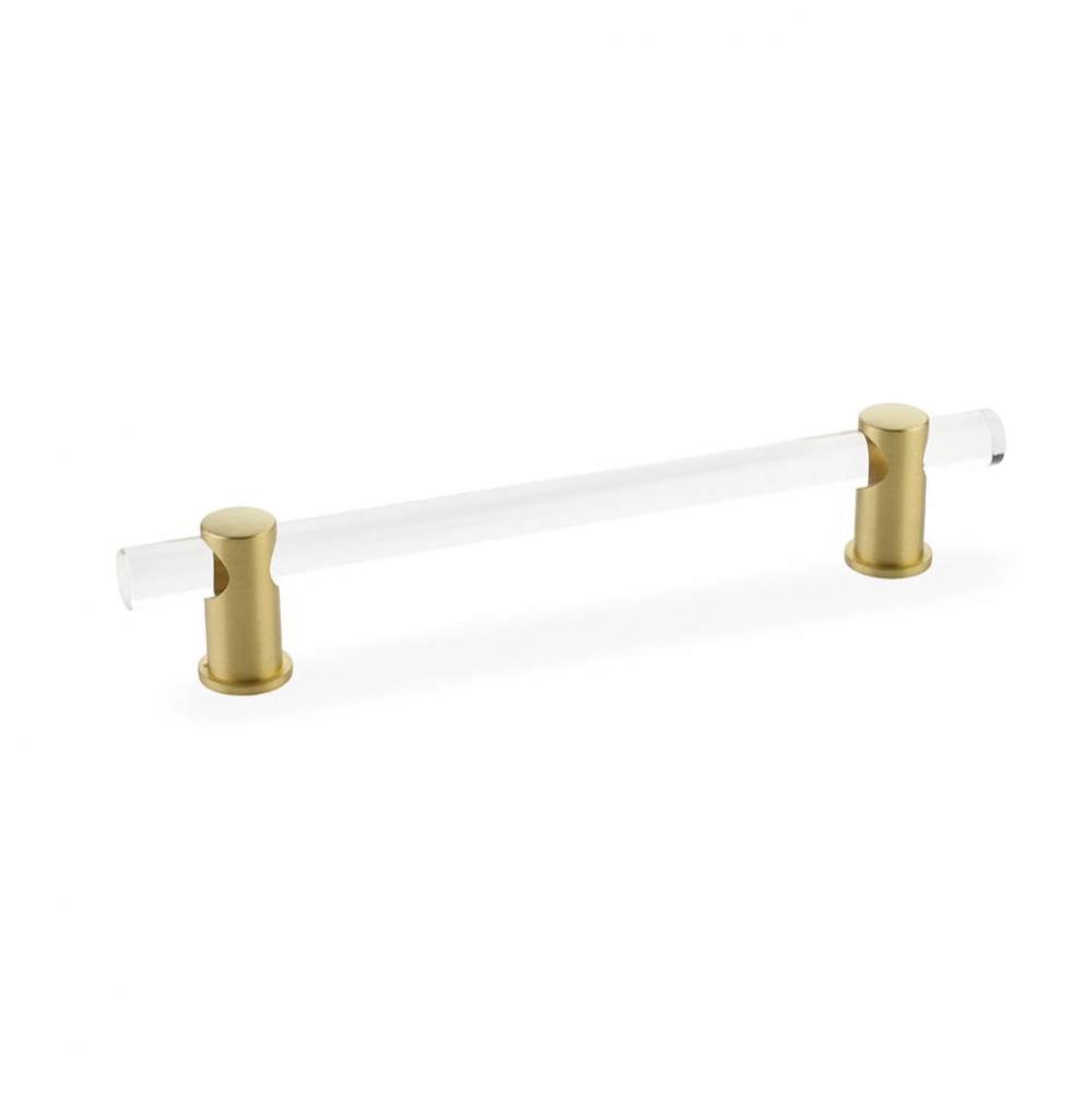 Pull, Adjustable clear Acrylic, Satin Brass, 6'' cc