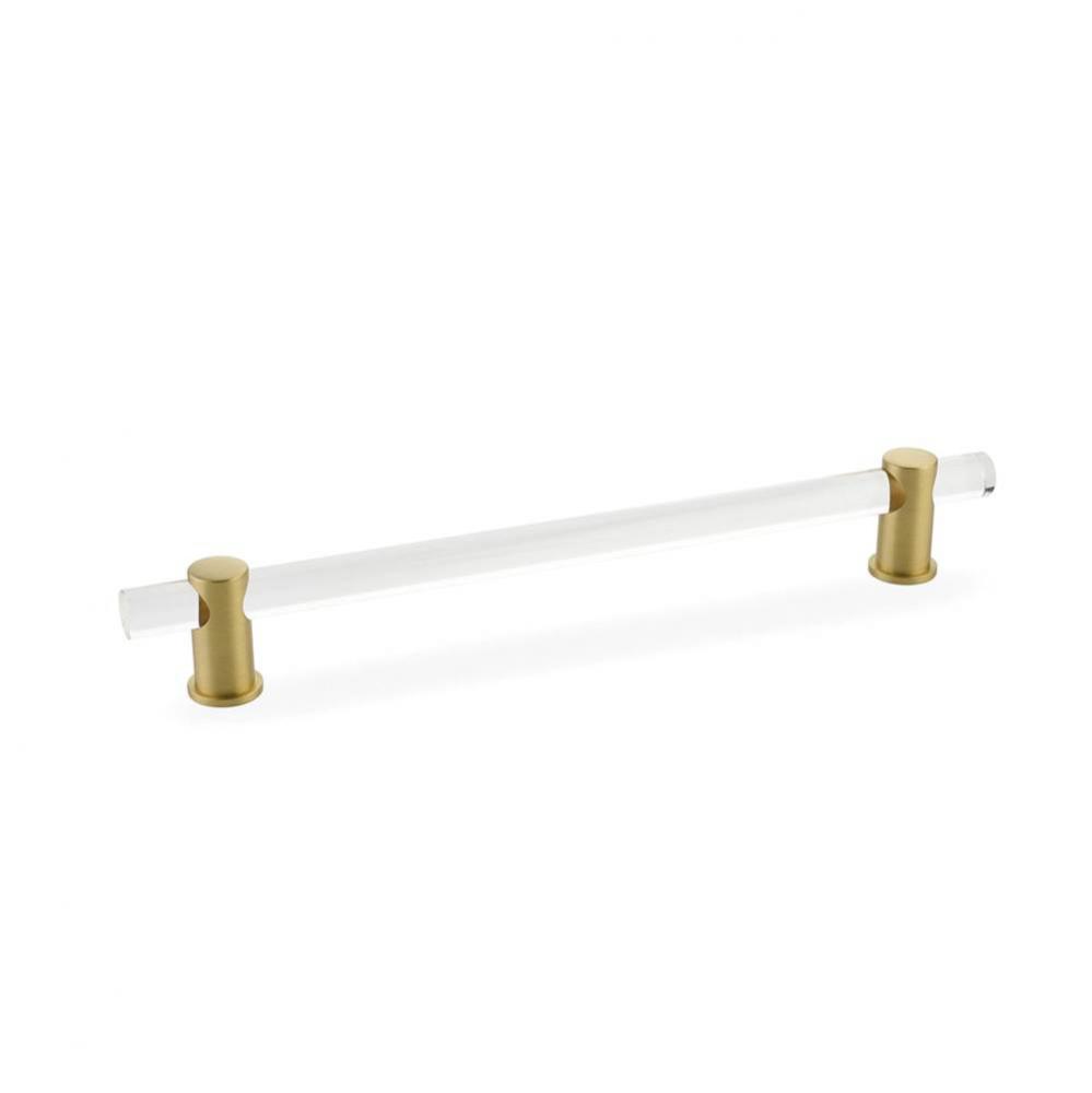 Pull, Adjustable clear Acrylic, Satin Brass, 8'' cc