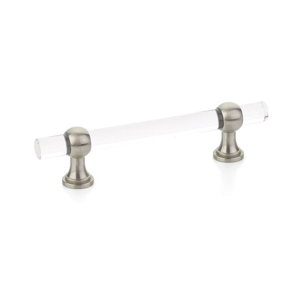 Pull, Adjustable Clear Acrylic, Satin Nickel, 4'' cc