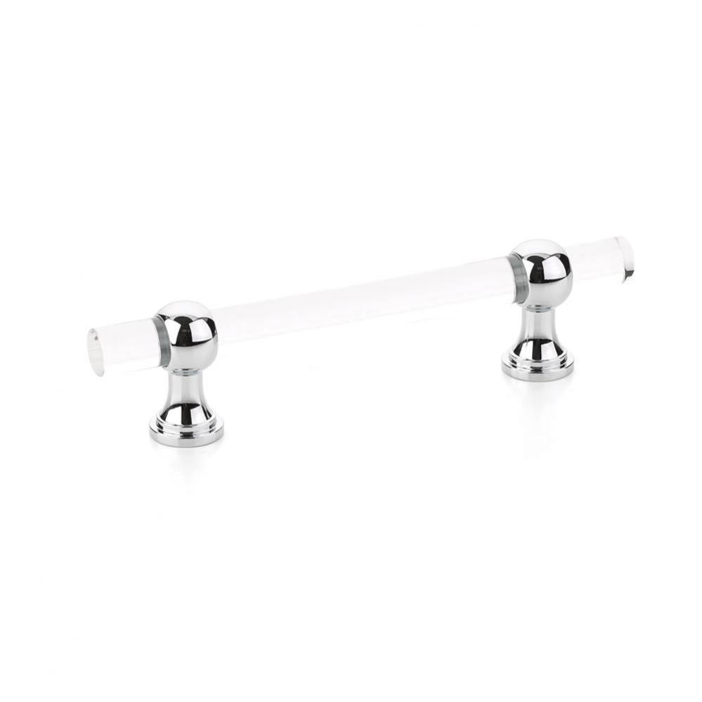 Pull, Adjustable Clear Acrylic, Polished Chrome, 4'' cc