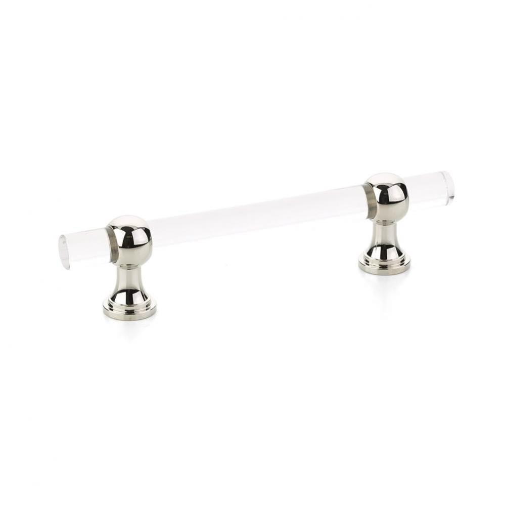 Pull, Adjustable Clear Acrylic, Polished Nickel, 4'' cc