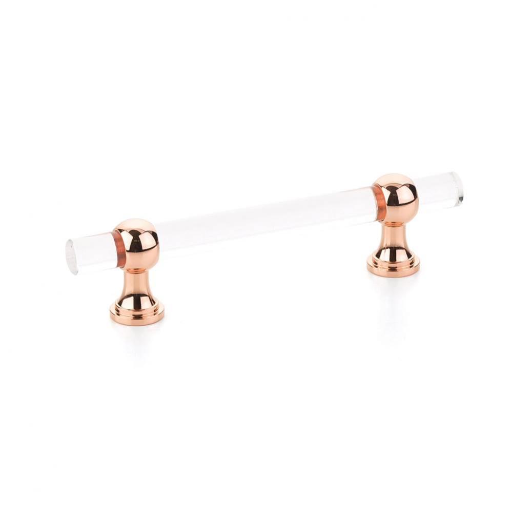 Pull, Adjustable Clear Acrylic, Polished Rose Gold, 4'' cc