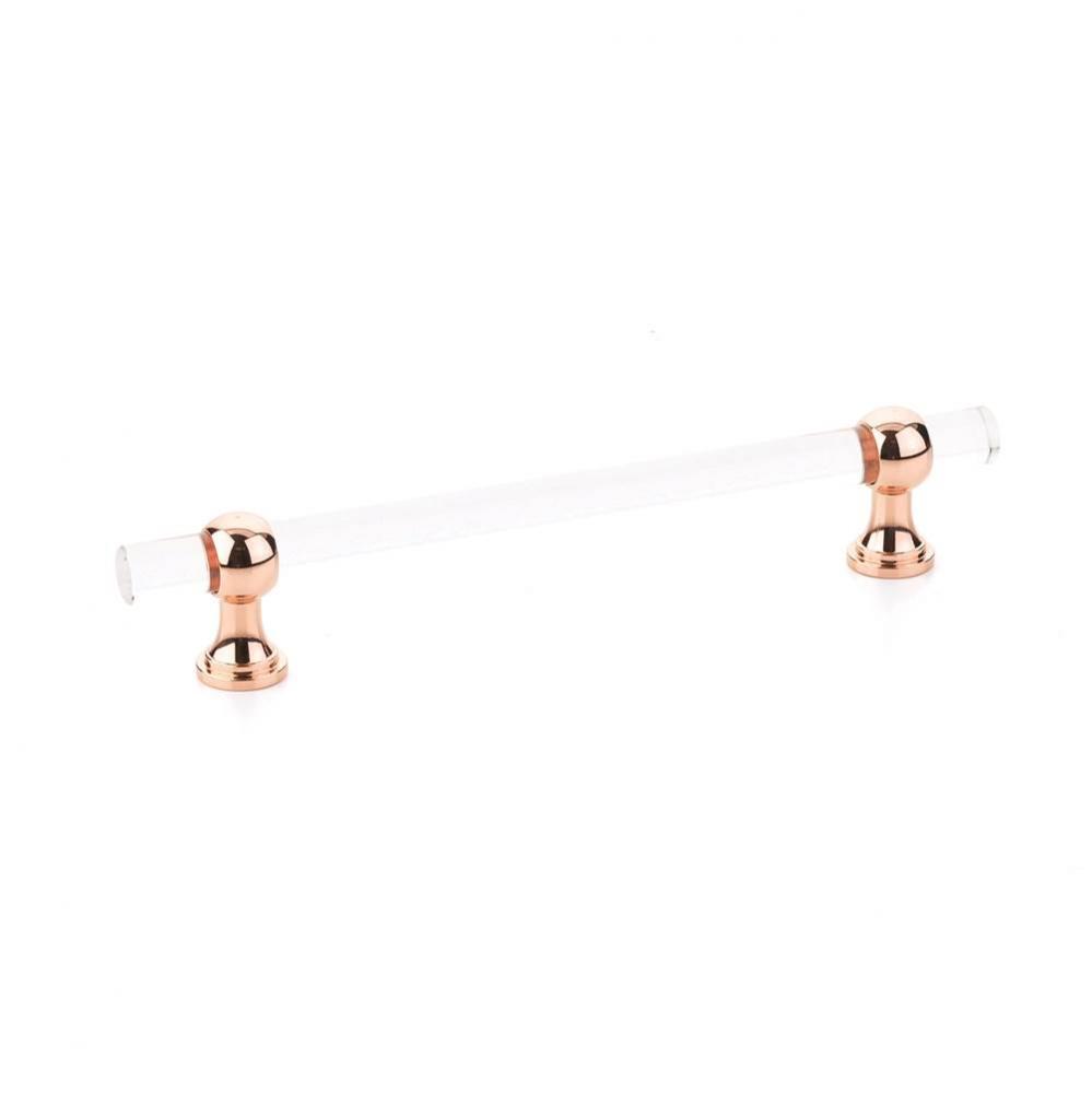 Pull, Adjustable Clear Acrylic, Polished Rose Gold, 6'' cc