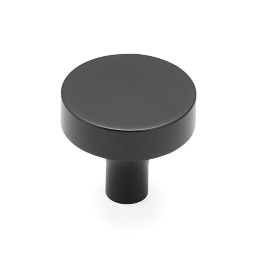 Round Knob, Matte Black, 1-1/4'' dia