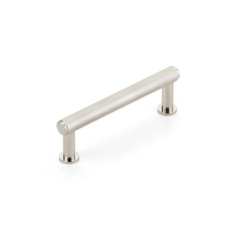 Pub House, Pull, Knurled, Polished Nickel, 3-1/2'' cc