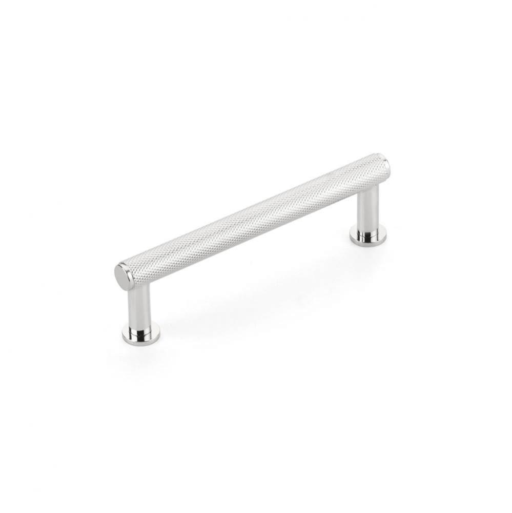 Pub House, Pull, Knurled, Polished Chrome, 4'' cc