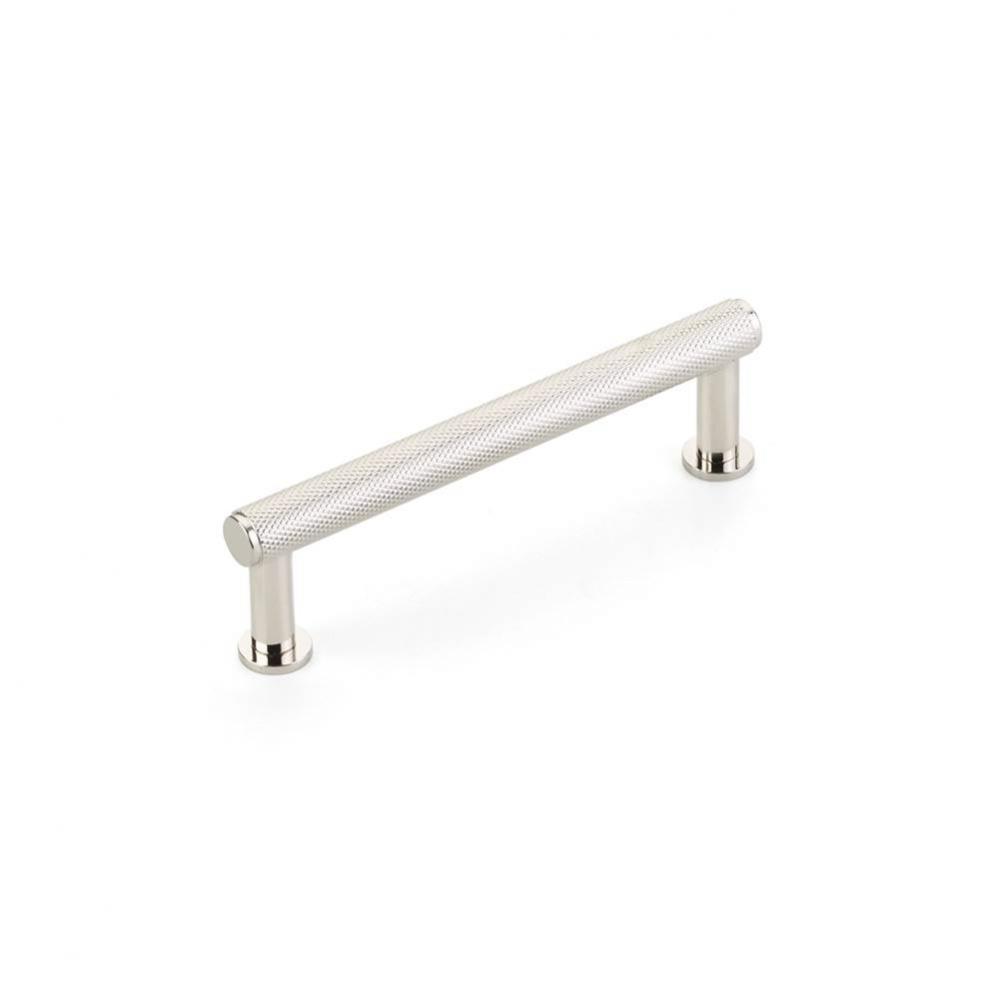 Pub House, Pull, Knurled, Polished Nickel, 4'' cc