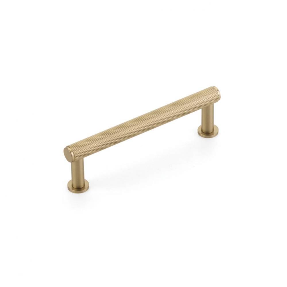 Pub House, Pull, Knurled, Signature Satin Brass, 4'' cc