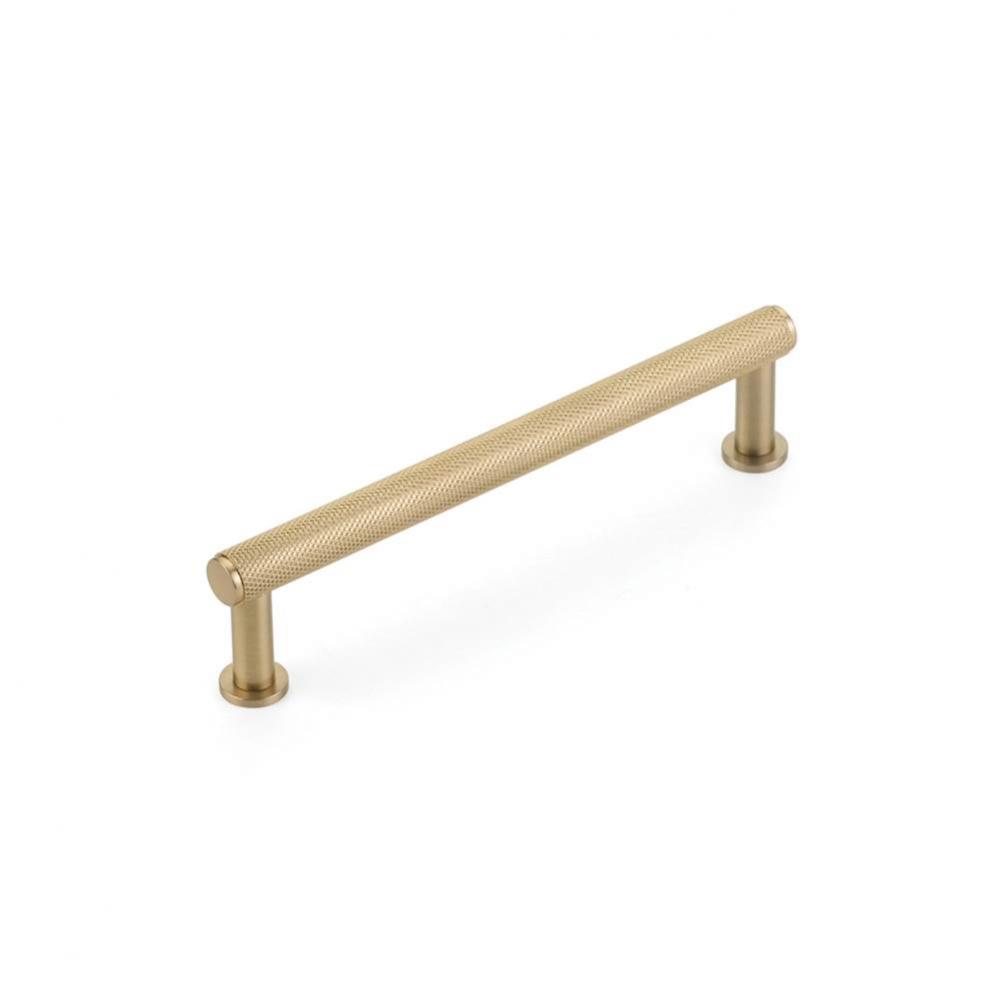 Pub House, Pull, Knurled, Signature Satin Brass, 5'' cc