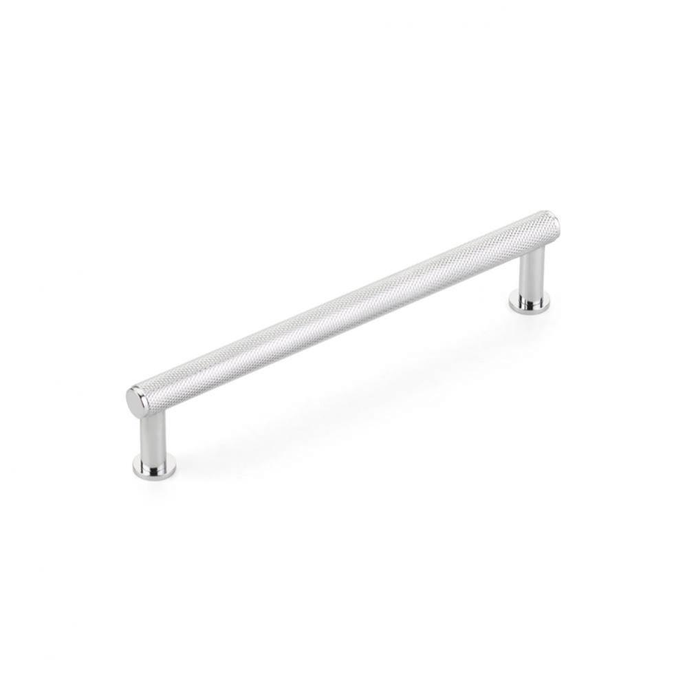 Pub House, Pull, Knurled, Polished Chrome, 6'' cc