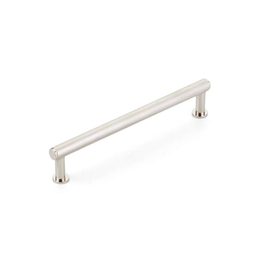 Pub House, Pull, Knurled, Polished Nickel, 6'' cc