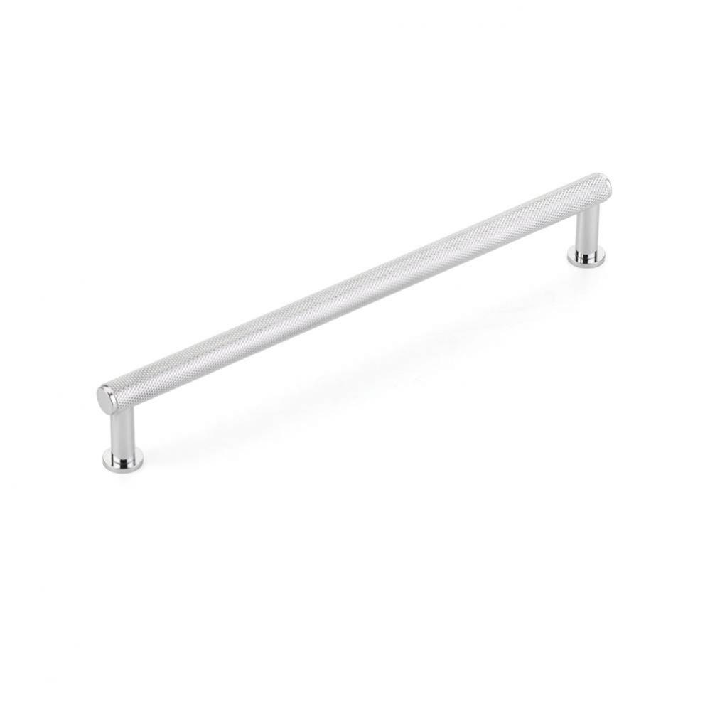 Pub House, Pull, Knurled, Polished Chrome, 8'' cc