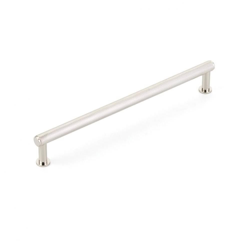 Pub House, Pull, Knurled, Polished Nickel, 8'' cc