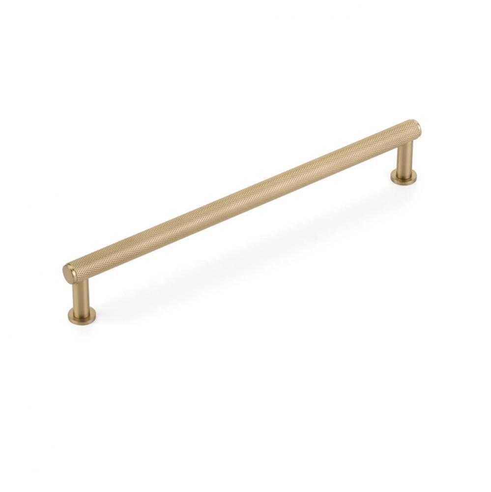 Pub House, Pull, Knurled, Signature Satin Brass, 8'' cc