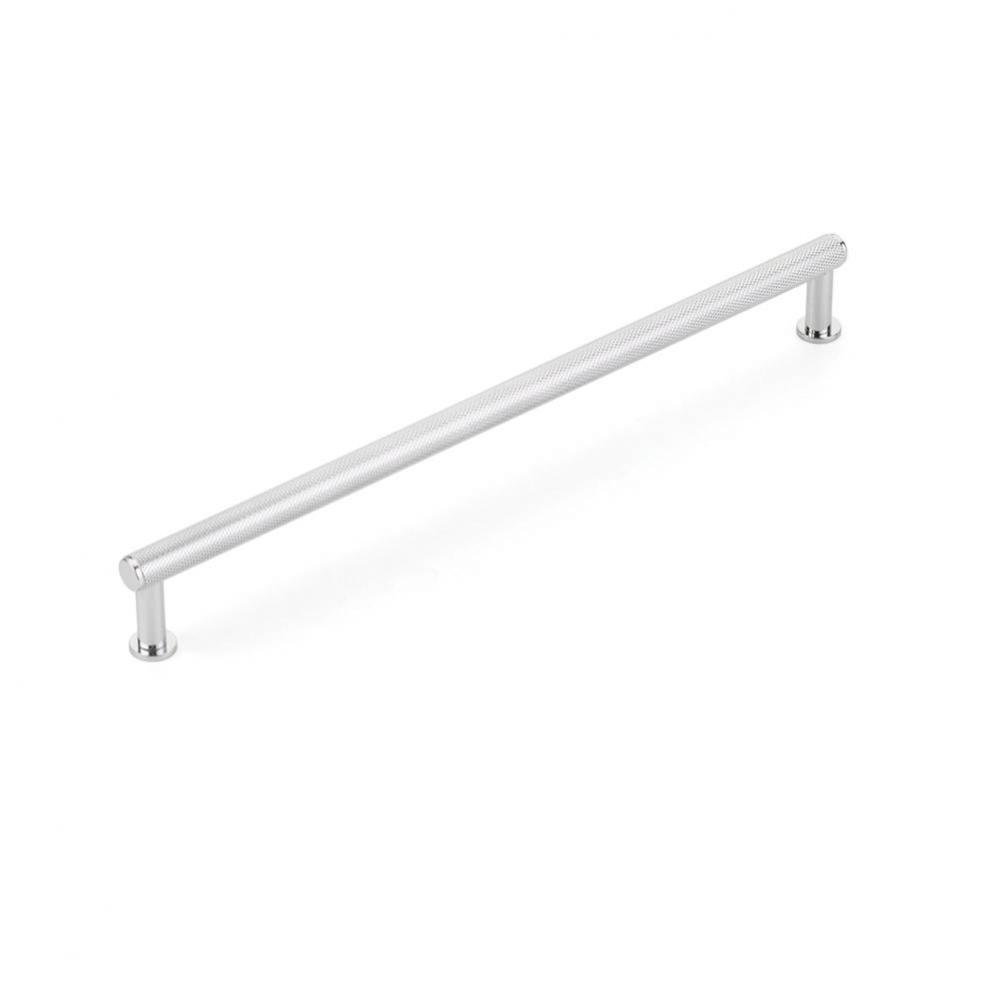 Pub House, Pull, Knurled, Polished Chrome, 10'' cc