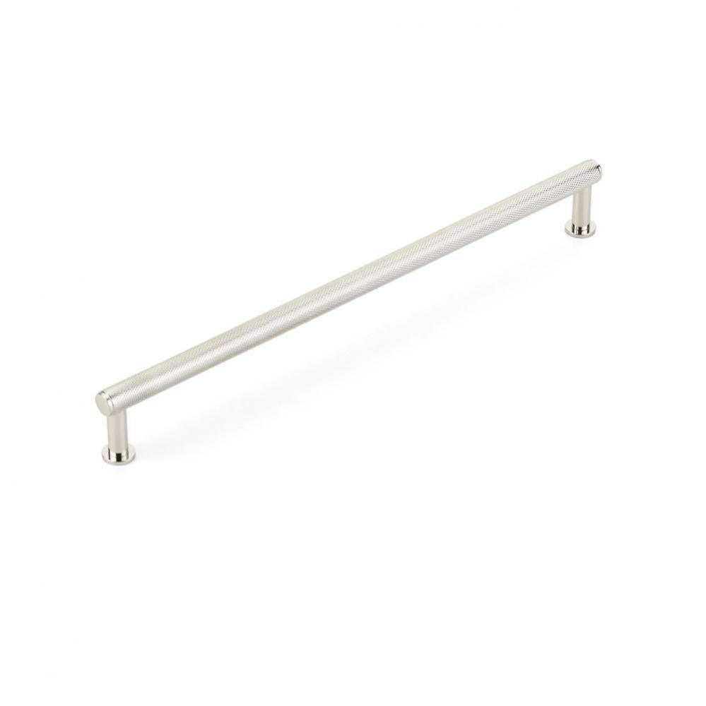 Pub House, Pull, Knurled, Polished Nickel, 10'' cc