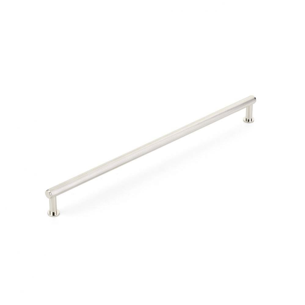 Pub House, Pull, Knurled, Polished Nickel, 12'' cc