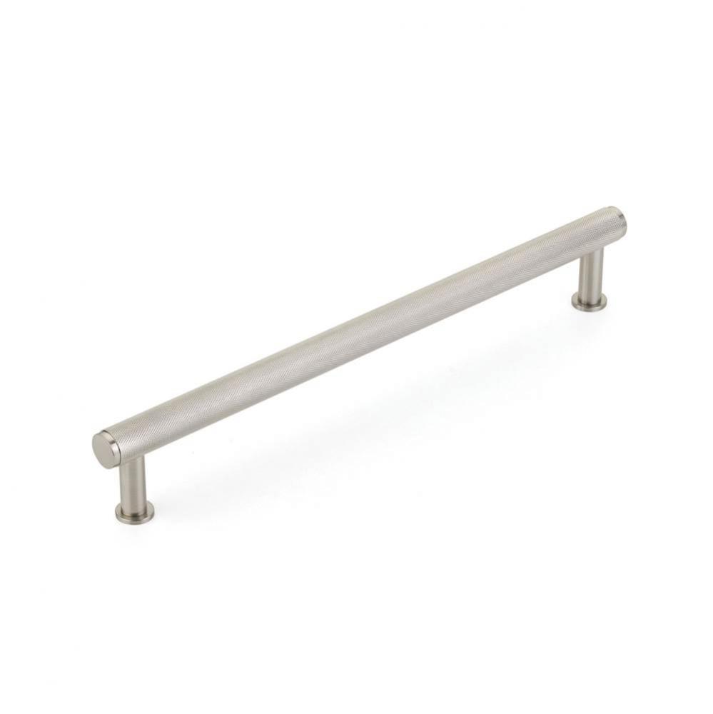 Pub House, Appliance Pull, Knurled, Brushed Nickel, 12'' cc