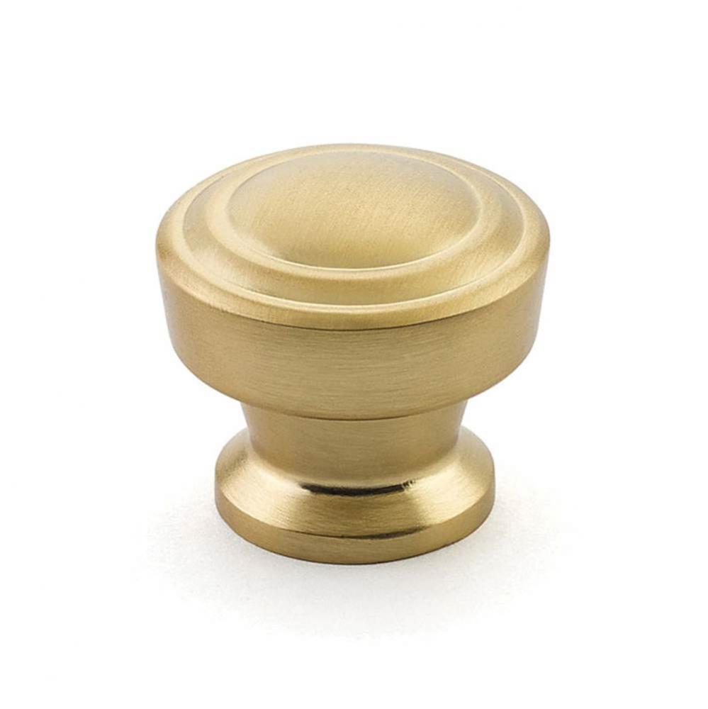 Knob, Round, Signature Satin Brass, 1-1/4'' dia