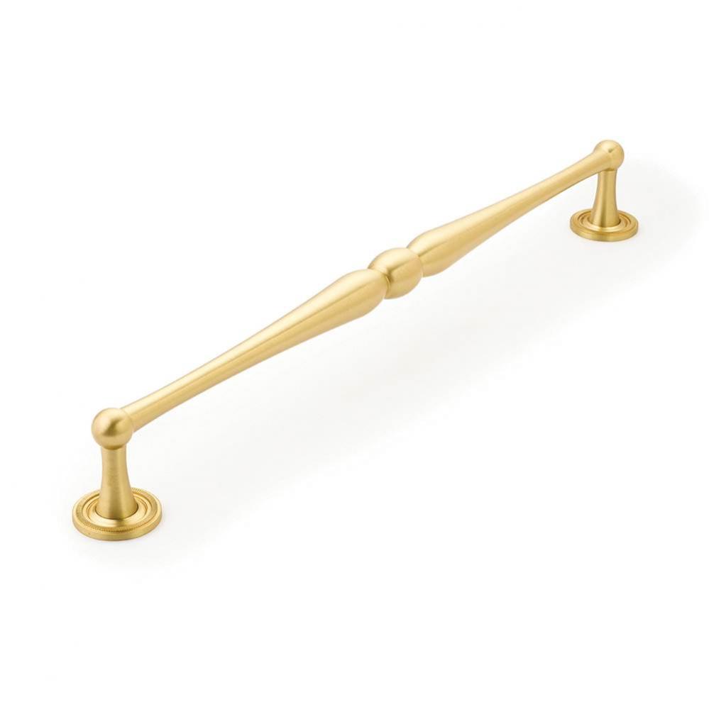 Appliance Pull, Knurled Footplate, Satin Brass,  15'' cc