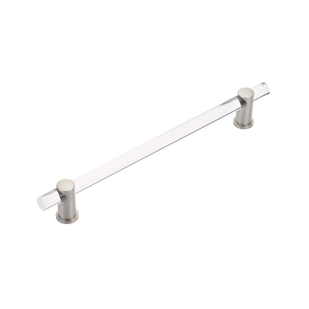 Appliance Pull clear acrylic, Satin Nickel. 12'' cc