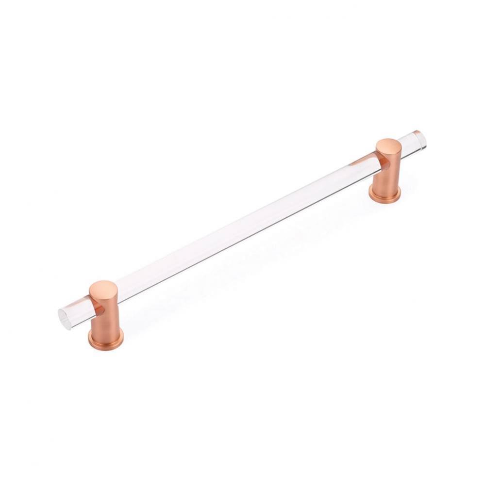 Concealed Surface, Appliance Pull, NON-Adjustable Clear Acrylic, Brushed Rose Gold, 12''