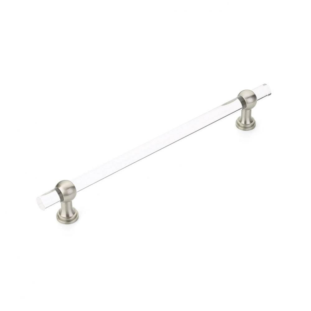 Appliance Pull, NON-Adjustable Clear Acrylic, Satin Nickel, 12'' cc