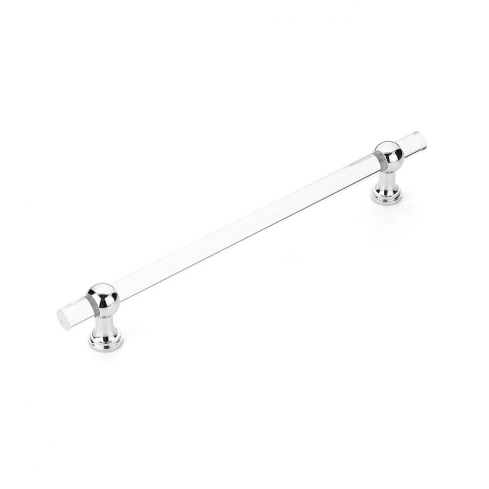 Appliance Pull, NON-Adjustable Clear Acrylic, Polished Chrome, 12'' cc