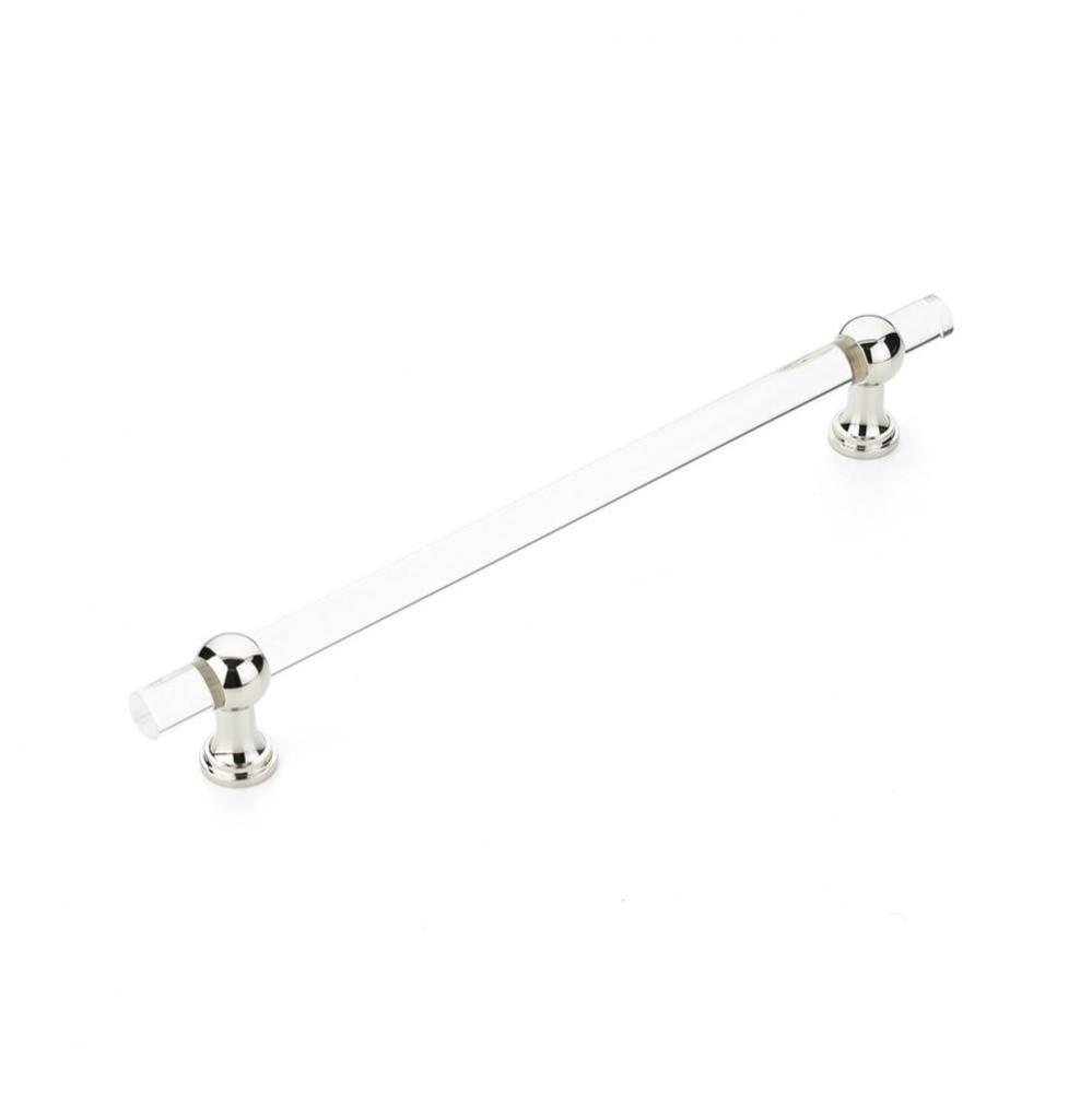 Concealed Surface, Appliance Pull, NON-Adjustable Clear Acrylic, Polished Nickel, 12'' c