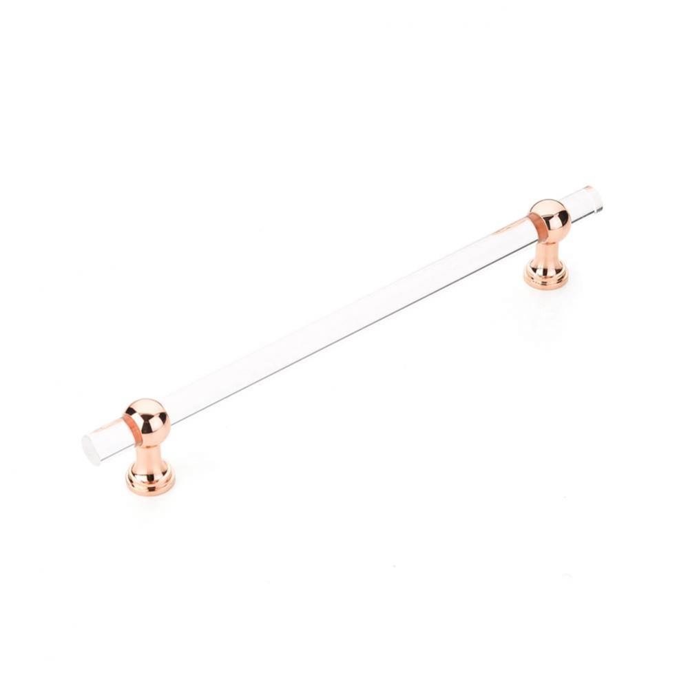 Concealed Surface, Appliance Pull, NON-Adjustable Clear Acrylic, Polished Rose Gold, 12'&apos