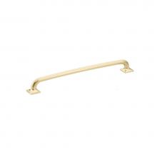 Schaub and Company 208-SSB - Pull, Square Bases, Signature Satin Brass, 10'' cc