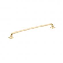 Schaub and Company 209-SSB - Pull, Square Bases, Signature Satin Brass, 12'' cc