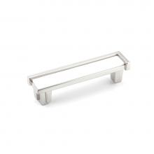 Schaub and Company 27-SN-WH - Pull, Satin Nickel, White Glass, 4'' cc