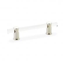 Schaub and Company 404-PN - Pull, Adjustable clear acrylic, Polished Nickel, 4'' cc