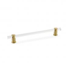 Schaub and Company 408-SB - Pull, Adjustable clear Acrylic, Satin Brass, 8'' cc