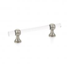 Schaub and Company 414-15 - Pull, Adjustable Clear Acrylic, Satin Nickel, 4'' cc