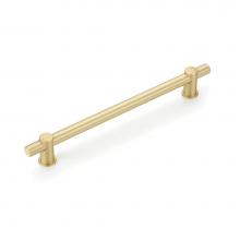 Schaub and Company 428-SB - Fonce Bar Pull, 8'' cc with Satin Brass