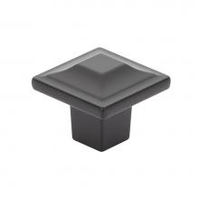 Schaub and Company 530-MB - Knob, Square, Matte Black, 1-1/4'' dia